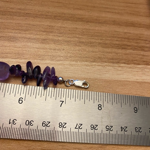 Beautiful Amethyst, abalone, and agate or Charoite 925 sterling silver bracelet - Picture 10 of 12